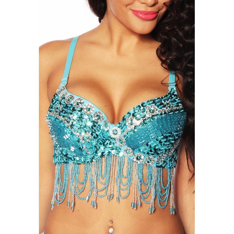 Oriental Belly Dance Costume 2 pieces (Light Blue)