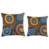 Aboriginal Dot Painting Pattern Throw Pillow