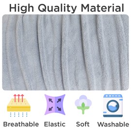 SIMENA No Shake Dog Ear Flap Wrap, Stretchy Dog Ear Muffs & Covers for Noise, Head Wrap to Keep Your Dogs Ears Warm (Medium, 12-20" x 7", Grey)