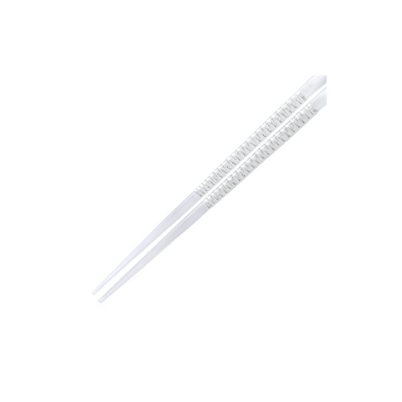 Fukui Craft ZA-0550 Vidro Twisted Chopsticks, Spiral Silver, 9.1 inches