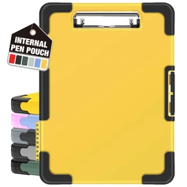 Sooez Toughest Clipboard with Storage, Internal Pen Pouch Included, Letter/ A4 Size, Shockproof Heavy Duty Plastic Clip Boards 8.5x11”, High Capacity Clipboards Box Case for Contractor Trucker Driver