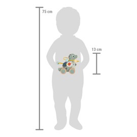 small foot Push-Along Toy with Bead Maze Dino, Made of FSC 100%-Certified Wood, for Kids Aged 12+ Months, 12615, Coloured