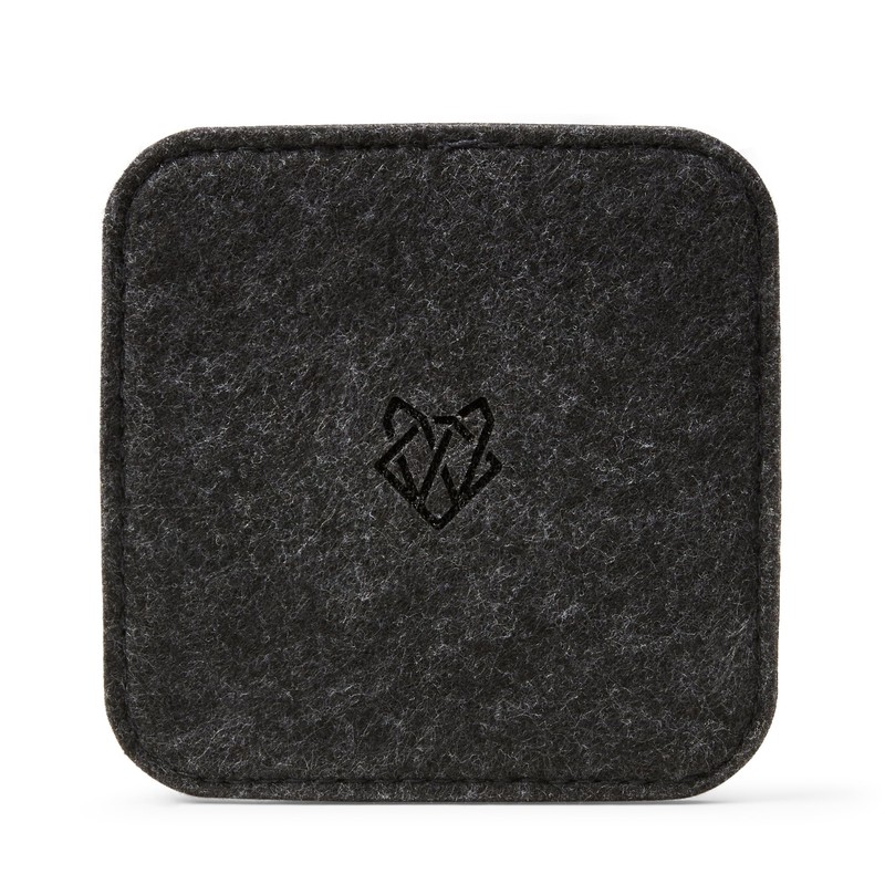 Wolvende Premium Felt Drink Coasters | Square Dark Grey Set