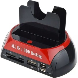Retoo Hard Drive Docking Station USB 2.0, Docking Station for SATA IDE 2.5 Inch & 3.5 Inch HDD SSD SATA, Dual Bay, Offline Cloning Function Converter Adapter, Hard Drive Docking Station