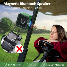 ACHIX Bluetooth Speaker for Golf Cart, Magnetic Portable Wireless Speaker with Loud Stereo Sound and Bass Boost, 20 Hours Play, Waterproof IPX7, TWS & SD Card Function (with Storage Case)