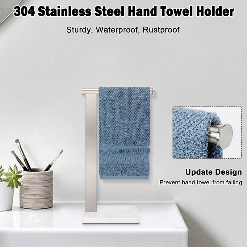 Stainless Steel L-Shaped Hand Towel Holder, SUS304 Bathroom Towel Rack