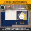 Better Office Products Two Pocket Portfolio Folders, 50-Pack, Blue, Letter
