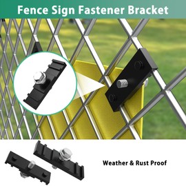 IRENPORU 12 Pcs Chain Link Fence Sign Mount Fastener Bracket Clip Chain Link Fence Sign Bracket for Standard Chain Link Fence Sign Mounting Support Rack Banner Display Sign Mount Outdoor Décor