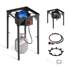 SKOK 1 Burner Propane Stove - Portable Camping Stove with 75,000 High Efficiency Propane Burner，Outdoor Stove for Camping, Backyard, Picnic