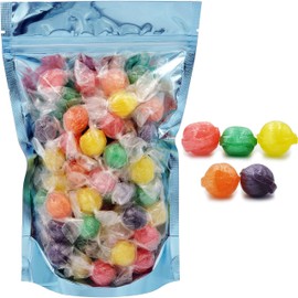 Sour Fruit Flavored Balls Hard Candy, Kosher Certified, Individually Wrapped, Assorted (1 Pound, Approx 80 Pcs)