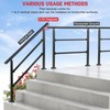 2 Pack Handrails for Outdoor Steps, Wrought Iron Black Stair
