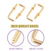 Swpeet 120Pcs 6 Sizes Gold Brass Plated Metal Screw-in Square