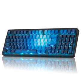 ZORNHER ZH980 Wireless Mechanical Gaming Keyboard,95% Blue Hot-Swappable Custom Creamy Keyboard with Number Pad,Shine Through Dye Sublimation PBT Keycaps,Pre-lubed Linear Switches,RGB Backlit