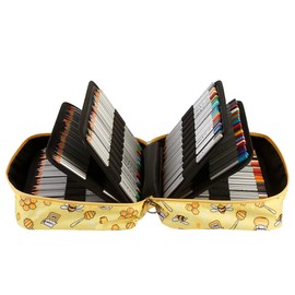 Lbxgap Colored Pencil Case 100 Slots hold 300 pcs Pencils or 200 gel pens. Organizer Large Capacity with Handy Wrap Portable Multilayer Holder for Watercolor Pencils & Gel Pen Markers