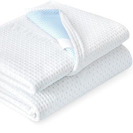 Mattress Topper Cover (Only Cover) Mattress Topper Protector Bedding Rayon Made from Bamboo Removable Mattress Encasement with Zippers