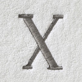 SKL Home Casual Monogram Hand Towel Set, X, 16x26, White 2 Count