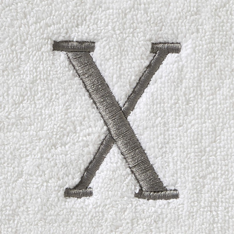 SKL Home Casual Monogram Hand Towel Set, X, 16x26, White