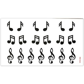 EROSPA® Temporary Tattoo Sheet Music Notes Treble Clef 10.5 x 6 cm