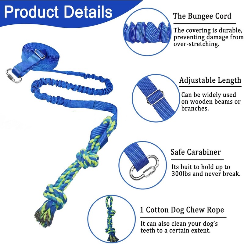 SYOOY Dog Bungee Tug Toy Hanging from Tree,Outdoor Tug of