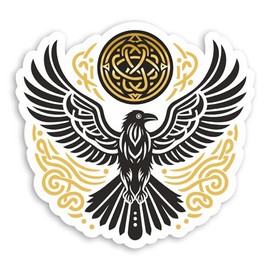 2 x 10cm Raven of Odin Vinyl Stickers - Norse Celtic Bird Crow Sticker #70832