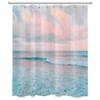 LB Teal Blue Ocean Shower Curtain for Bathroom, Pink Sky