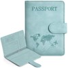 Porta Pasaporte con Bloqueo RFID, Porta Pasaporte y Visa Impermeable,