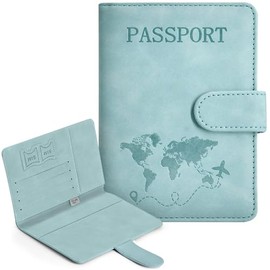 Porta Pasaporte con Bloqueo RFID, Porta Pasaporte y Visa Impermeable, Portadocumentos de Viaje Unisex, Accesorios de Viaje de Gran Capacidad y Fácil d