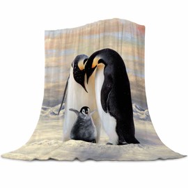 Penguin Blanket Cute Penguin Gifts for Women Kids Girls Ice Antarctic Animals Decor Soft Cozy Plush Penguin Throw Blankets 100x130cm(40x50 Inch)