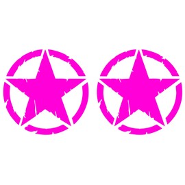 GamesMonkey Destroyed Military Star Aufkleber US Army C Shapes Kit Pack C 2 Stck C 4x4 Offroad Auto Motorrad C verschiedene Gr??en 5 10 15 20 25 30 cm C Made in Italy (10 cm, Fuchsie)