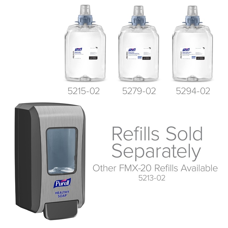 PURELL FMX-20 HEALTHY SOAP Push-Style Dispenser, Chrome/Black Finish, Dispenser for