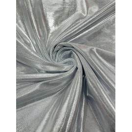 New Creations Fabric & Foam Inc, Foggy Foil All Over Foil Metallic Nylon Spandex 4 Way Stretch/58 Inches Wide/Coastplay. (White/Silver)