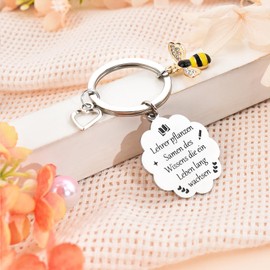 MANVEN Keyring Teacher Gift Leaving Gift Teacher Teacher Farewell Nursery Thank You Gift for Childminder Teacher Gift, silver