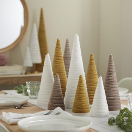 Single Velvet or Fabric Cone, You Choose the Color, Seasonal Mantel, Valentines, Wedding Centerpiece, Modern Christmas Decor, Holiday Entryway, Rustic Winter Home, Farmhouse Home Decorations, (Small)