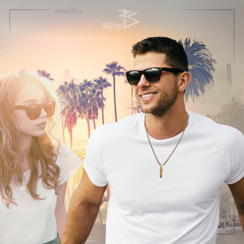 RUGGED steel - Men's Stainless Steel Necklace with Stylish Bar