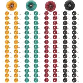 120 PCS Double-Layer Buffing Pads, Multi-Grit Abrasive Wheels (80/150/240/400) for Dremel & Drill | Yellow, Green, Red, Black Polishing Discs Kit