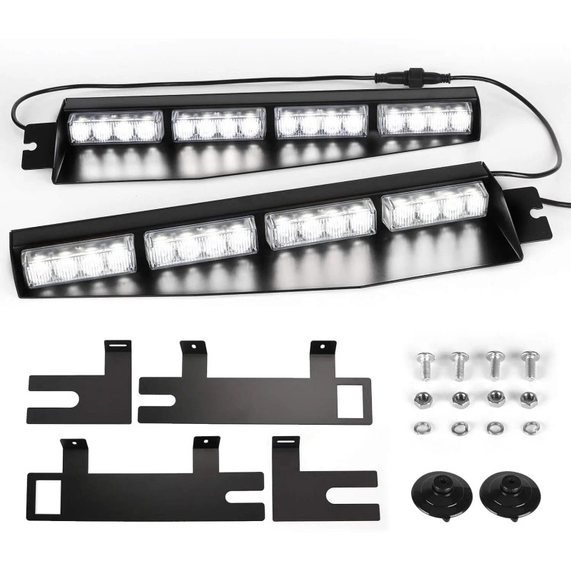 32LED Emergency Hazard Warning Strobe Beacon Windshield Dash Lamp New