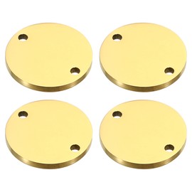 PATIKIL 14 mm Steel Plate, Pack of 4 Metal Stamping Blanks Tags Circle Round Metal Plate Impact Stainless Steel for Laser Engraving Stamping Craft Name Plate, Golden
