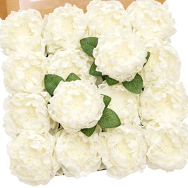 TINGE TIME Artificial Blooming Peony Flowers for Decoration Real Looking 16pcs Mild Pink Fake Flowers with Stem for DIY Wedding Bouquets Home Decor Centerpieces Bridal Shower Party