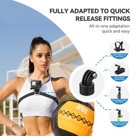 TELESIN° Quick Release Magnetic Neck Mount with Brust Strap for GoPro Hero 13 12 11 10 MAX DJI Osmo Action 5 Pro/4/3/2 Pocket 3 Insta360, POV Action Camera Neck Mount Vlog Accessories