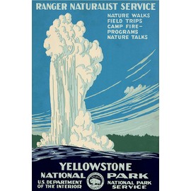 - Yellowstone National Park, Ranger Naturalist Service WPA Vintage Travel Poster - 11x17