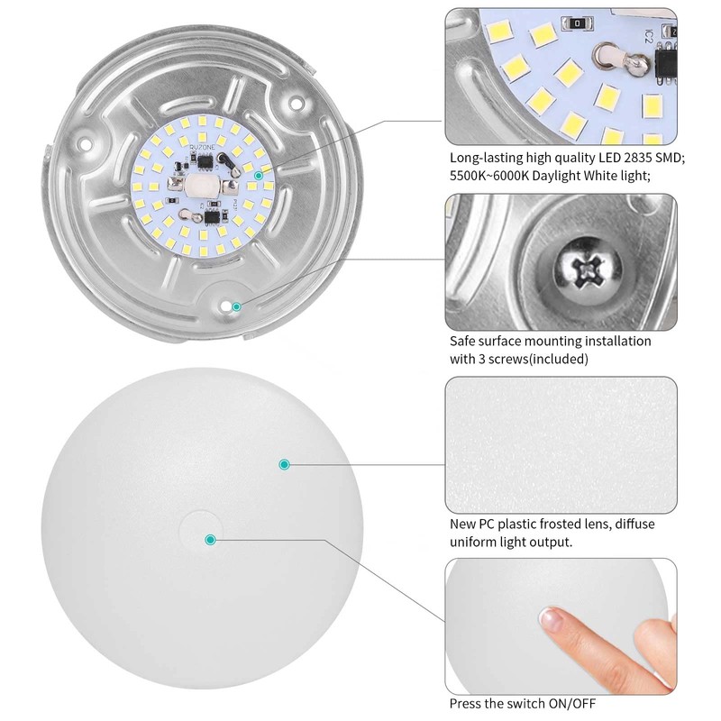 RVZONE 2 Pack RV LED Ceiling Puck Light RV Boat