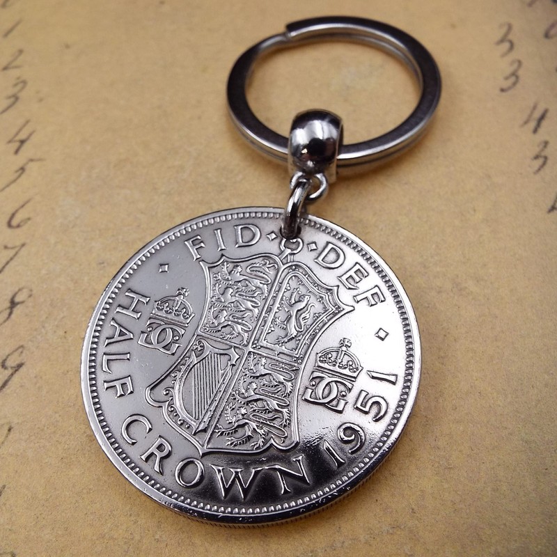 A Silver Dream 1951 Half Crown Coin Keyring