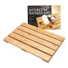 Alfombra De Baño Y Ducha De Bambú Antideslizante 50x33 Cm