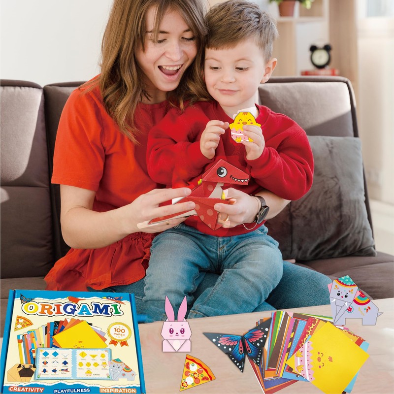 Origami Kit for Kids Ages 5-8 8-12, 100 Sheets Double