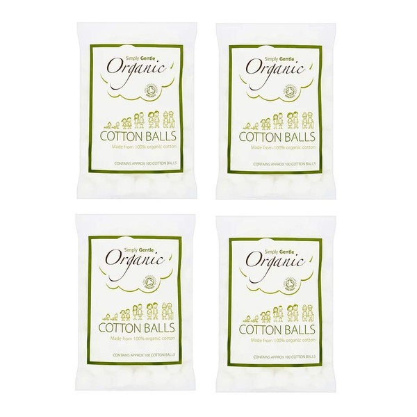 Simply Gentle Organic Cotton Wool Balls, 4 Pack (4 x
