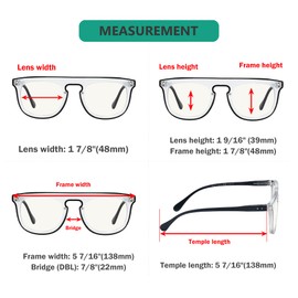 Eyekepper 4-Pack Progressive Multifocus Reading Glasses Blue Light Blocking No Line Multifocal Readers Double Color +2.5