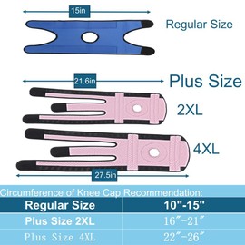 King Mills Plus Size Knee Brace for Women and Men, Adjustable Extra Large Knee Brace for Adult XL XXL, Plus Size Knee Sleeve for Knee Pain, Meniscus Tear and Arthritis. Black & Pink, 2XL