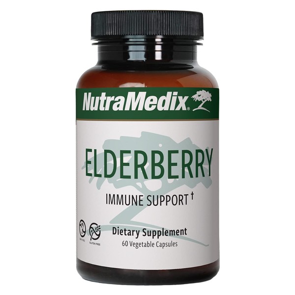 NutraMedix Elderberry Capsules - Immune Support Supplement from Elderberry Fruit Extract for Immune Support, Antioxidant Support & General Wellness - Sugar-Free & Gluten-Free (60 Capsules)