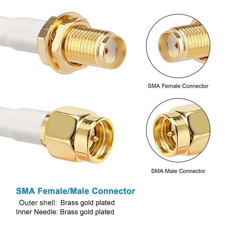MOOKEERF SMA Extension Cable - 50FT SMA Male to SMA