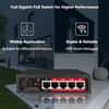 Poe Switch, 5 Port Gigabit PoE+ Switch, Cloud Managed Gigabit